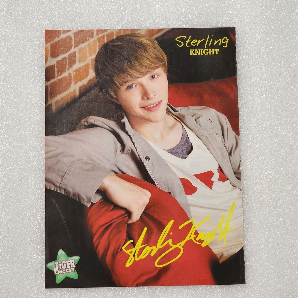 Sterling Knight teen boy facsimile autograph poster pinup clipping 2000s 8x10
